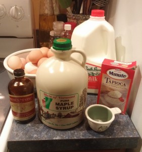 Ingredients for Maple Tapioca Pudding 